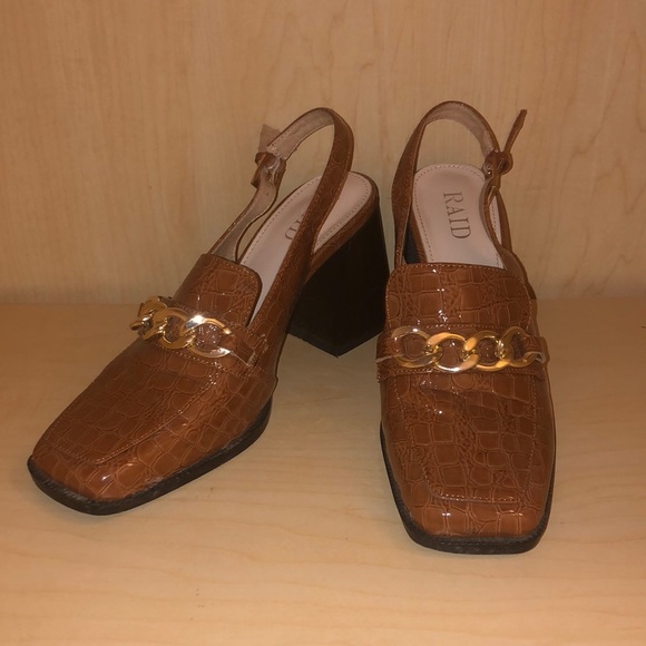 RAID heeled loafers chain detail - Picture 1 of 6